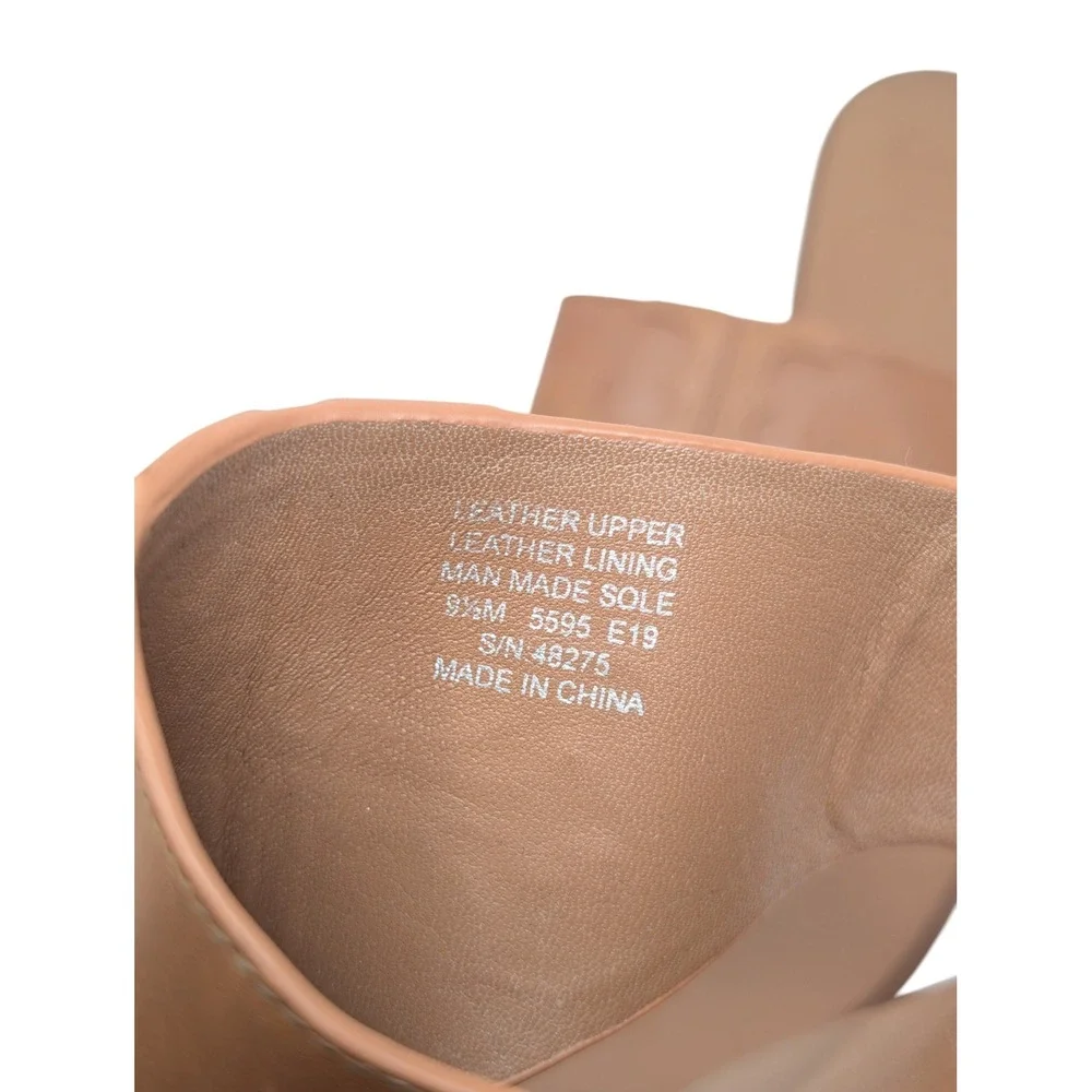 Tory Burch Weston Tan Leather Double T Logo Thong Sandals Size 9.5